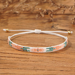 Glass Seed Beads Braided Beaded Bracelets for Women&nbsp;BK4423