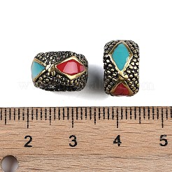 Brass Enamel European Beads&nbsp;KK-A226-02AB