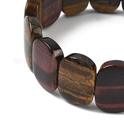 Natural Red Yellow Tiger Eye Beads Stretch Bracelets for Women Men&nbsp;BJEW-I323-02S