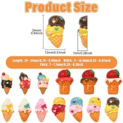 52Pcs 13 Styles Resin Cabochons&nbsp;RESI-CJ0004-86