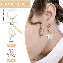 32Pcs Brass Stud Earring Findings&nbsp;KK-BC0015-28