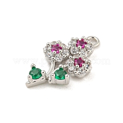 Rack Plating Brass Micro Pave Cubic Zirconia Pendants&nbsp;KK-P277-17P