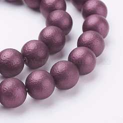 Textured Shell Pearl Beads Strands&nbsp;BSHE-K008-8mm-01