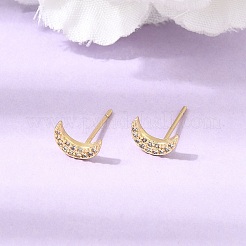Moon Brass Micro Pave Cubic Zirconia Stud Earrings for Women&nbsp;CU-CBAE7DF-38G