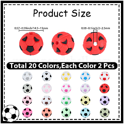 40Pcs 20 Colors Silicone Focal Beads&nbsp;SIL-SC0003-10