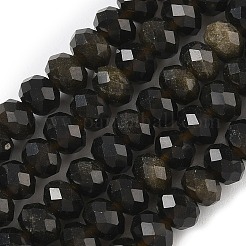 Natural Golden Sheen Obsidian Bead Strands&nbsp;G-D344-A12