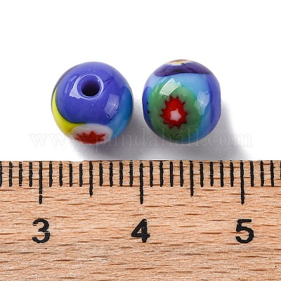Handmade Millefiori Lampwork Beads&nbsp;LAMP-R003-02A-05-1