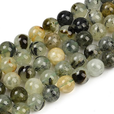 Natural Prehnite Beads Strands&nbsp;G-P322-48-10mm-01-1