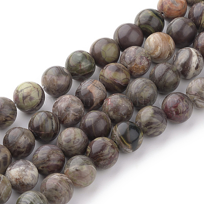 Natural Flower Agate Beads Strands&nbsp;X-G-Q462-8mm-34-1