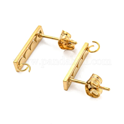 Ion Plating(IP) 304 Stainless Steel Stud Earring Findings&nbsp;STAS-H180-12G-1