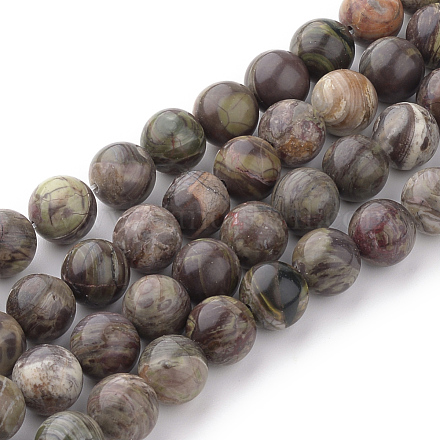Natural Flower Agate Beads Strands X-G-Q462-8mm-34-1