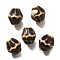 Vintage Style Glazed Ceramic Porcelain Beads, Faceted Bicone, Coffee, 11.5x10mm, Hole: 2mm