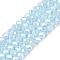 Electroplate Glass Beads Strands, Opaque Solid Color, AB Color Plated, Faceted, Rondelle, Light Sky Blue, 4x3mm, Hole: 0.8~1mm, about 105~110pcs/strand, 38~39cm