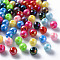 Opaque Acrylic Beads, AB Color Plated, Round, Mixed Color, 6x5mm, Hole: 1.8mm, about 4400pcs/500g