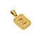 Stainless Steel Pendants, Real 18K Gold Plated, Rectangle, Letter Z, 15x12mm