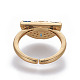 Brass Cubic Zirconia Cuff Rings&nbsp;RJEW-O035-02G-3