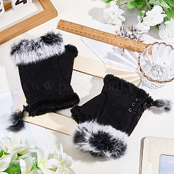1 Pair Suede Fabric Fingerless Gloves&nbsp;AJEW-CY0002-16A