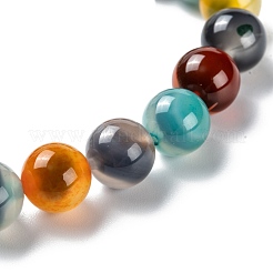 Unisex Natural Sugar Heart Agate Beaded Stretch Bracelets&nbsp;BJEW-K097-01B-02