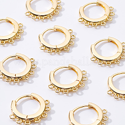 Brass Huggie Hoop Earring Findings&nbsp;KK-BC0006-25G-NF