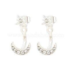 Moon & Star Alloy Front Back Stud Earrings&nbsp;AL-CBA3C8B-02S