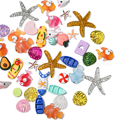 Ocean Theme Opaque Resin Cabochons&nbsp;CRES-CJC0004-15