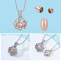 2Pcs 2 Styles Stainless Steel Pendant Urn Ashes Necklaces&nbsp;NJEW-ME0001-10