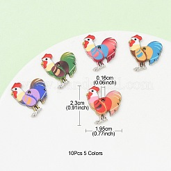 10Pcs 5 Colors Alloy Enamel Pandants&nbsp;ENAM-YW0003-60