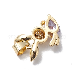 Rack Plating Brass Cubic Zirconia Charms&nbsp;KK-E003-36G