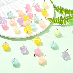 30Pcs 6 Colors Luminous Opaque Resin Pendants&nbsp;JACR-YW0001-03