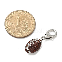Rugby Polymer Clay Rhinestone Pendants Decorations&nbsp;HJEW-JM04054