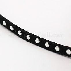 Silver Aluminum Studded Faux Suede Cord&nbsp;LW-D004-01-S