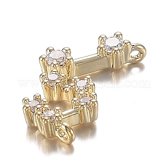 Brass Micro Clear Cubic Zirconia Pendants&nbsp;ZIRC-F120-019G-07
