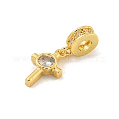 Brass Micro Pave Clear Cubic Zirconia Pendants&nbsp;LS-KK-U007-02G-09
