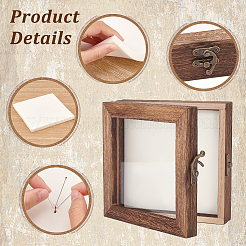 Wood Jewelry Presentation Boxes with White EVA Foam Mat Inside&nbsp;ODIS-WH0061-06B