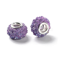 AB Color Resin Rose Flower European Beads&nbsp;RESI-M001-05C