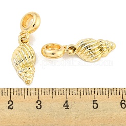 Rack Plating Alloy Spiral Shell Shape European Dangle Charms&nbsp;FIND-B034-42G