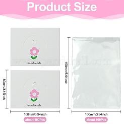 100Pcs Flower Printed Paper Foldable Header Cards&nbsp;CDIS-CJ0001-11