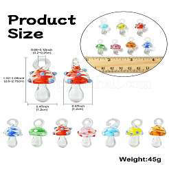 14Pcs 7 Styles Handmade Lampwork Pendants&nbsp;LAMP-CJ0002-20