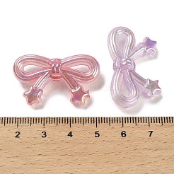 Bowknot with Star UV Plating Luminous Rainbow Iridescent Acrylic Beads&nbsp;LACR-R001-05A