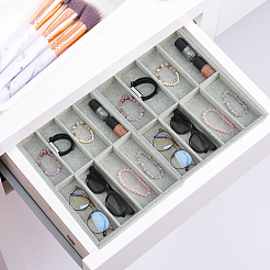 8 Grids Wood Cover with Velvet Multifunction Jewelry Display Trays for Earrings Rings Bracelets Necklaces Sunglasses&nbsp;ODIS-WH0099-131