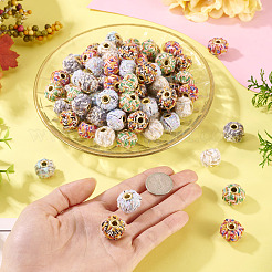 100Pcs Vintage Straight Hole Small Fragrant Fabric Beads&nbsp;FIND-TA0006-79