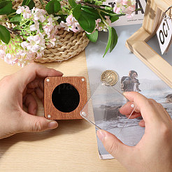 Wooden Jewelry Badge Packaging Boxes with Clear Acrylic Magnetic Lids&nbsp;CON-WH0086-246B