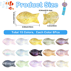 90Pcs 15 Colors Transparency Electroplate Glass Beads&nbsp;GLAA-SC0002-88