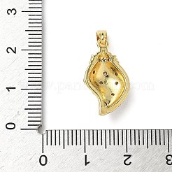 Brass Micro Pave Cubic Zirconia Pendants&nbsp;KK-I371-27G-01