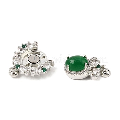 Brass Micro Pave Clear Cubic Zirconia Magnetic Clasps&nbsp;KK-C066-27P