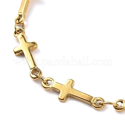 304 Stainless Steel Cross Link Chain Anklets for Women&nbsp;AJEW-AN00679-01