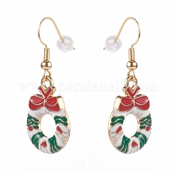 Christmas Theme Alloy Enamel Dangle Earrings Sets&nbsp;EJEW-JE04512