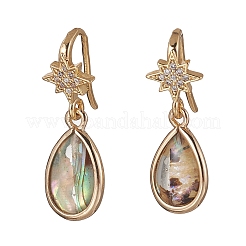Brass Micro Pave Clear Cubic Zirconia Dangle Earrings&nbsp;EJEW-JE06947