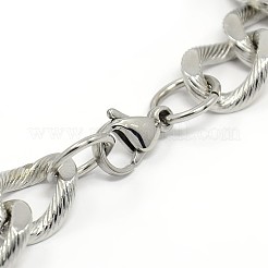 Tarnish Resistant 304 Stainless Steel Curb Chain/Twisted Chain Bracelets&nbsp;STAS-A028-B133P
