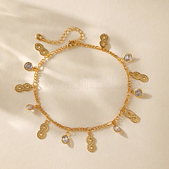Brass Crystal Rhinestone Infinity Charm Anklets for Women&nbsp;FS-WG122D3-01